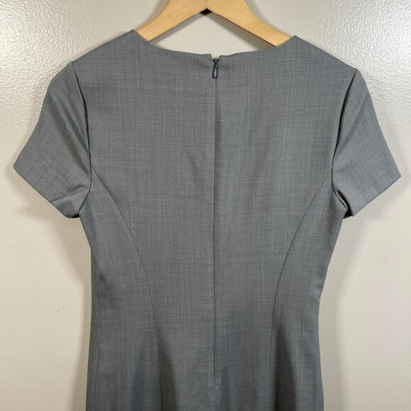 Theory Corti Sheath Dress Size 6 Gray Wool Career Work Office Minimal Interview - Picture 7 of 9